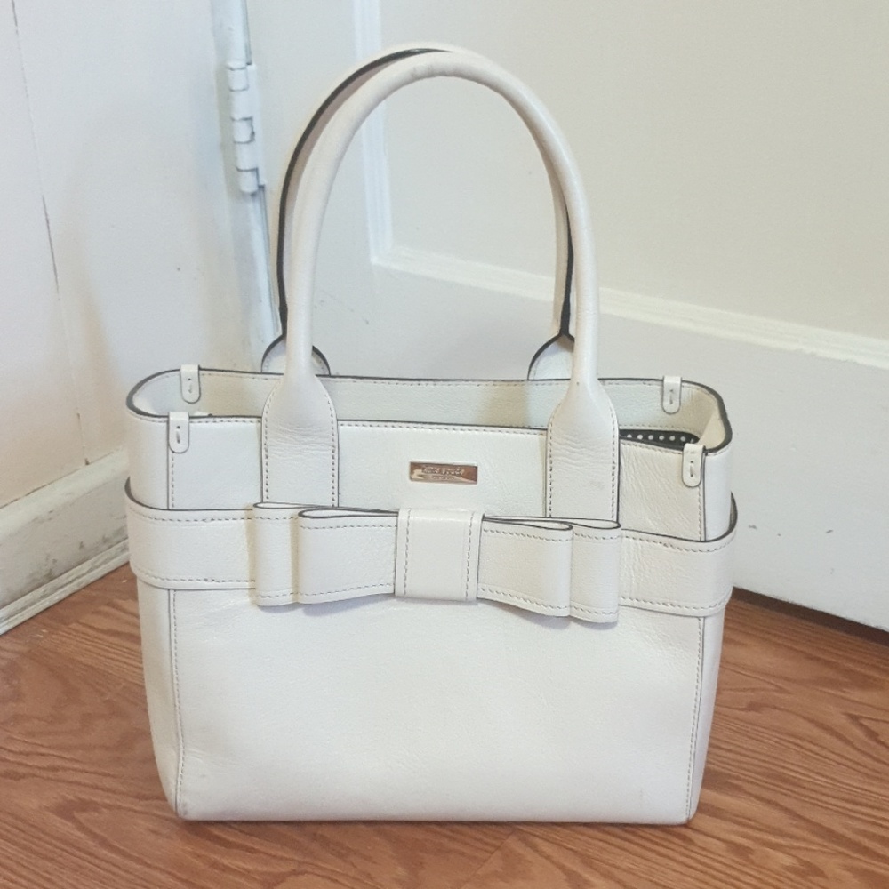 Kate Spade White Cream handbag with brown lining